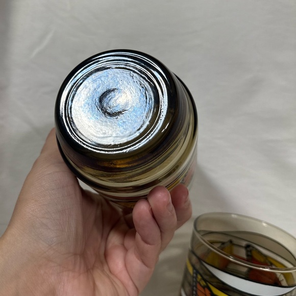 VTG Monarch Butterfly Libby lowball stackable glasses - Picture 11 of 12